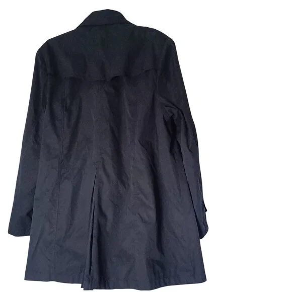 Woman Within Relaxed Fit Minimalist Car Coat Buttons Black WMs Plus Size 18W - Picture 2 of 10